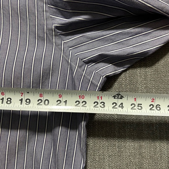 Ralph Lauren Yarmouth Mens 16.5 34/35 Blue White Striped Pinpoint Oxford Shirt - Picture 4 of 5